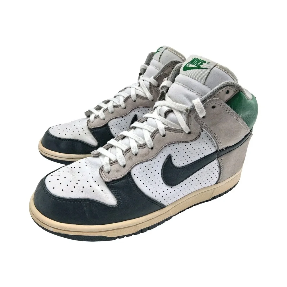 Nike Dunk High Shoes Mens Size 8.5 White Gray Green Leather Sneakers 306968-002